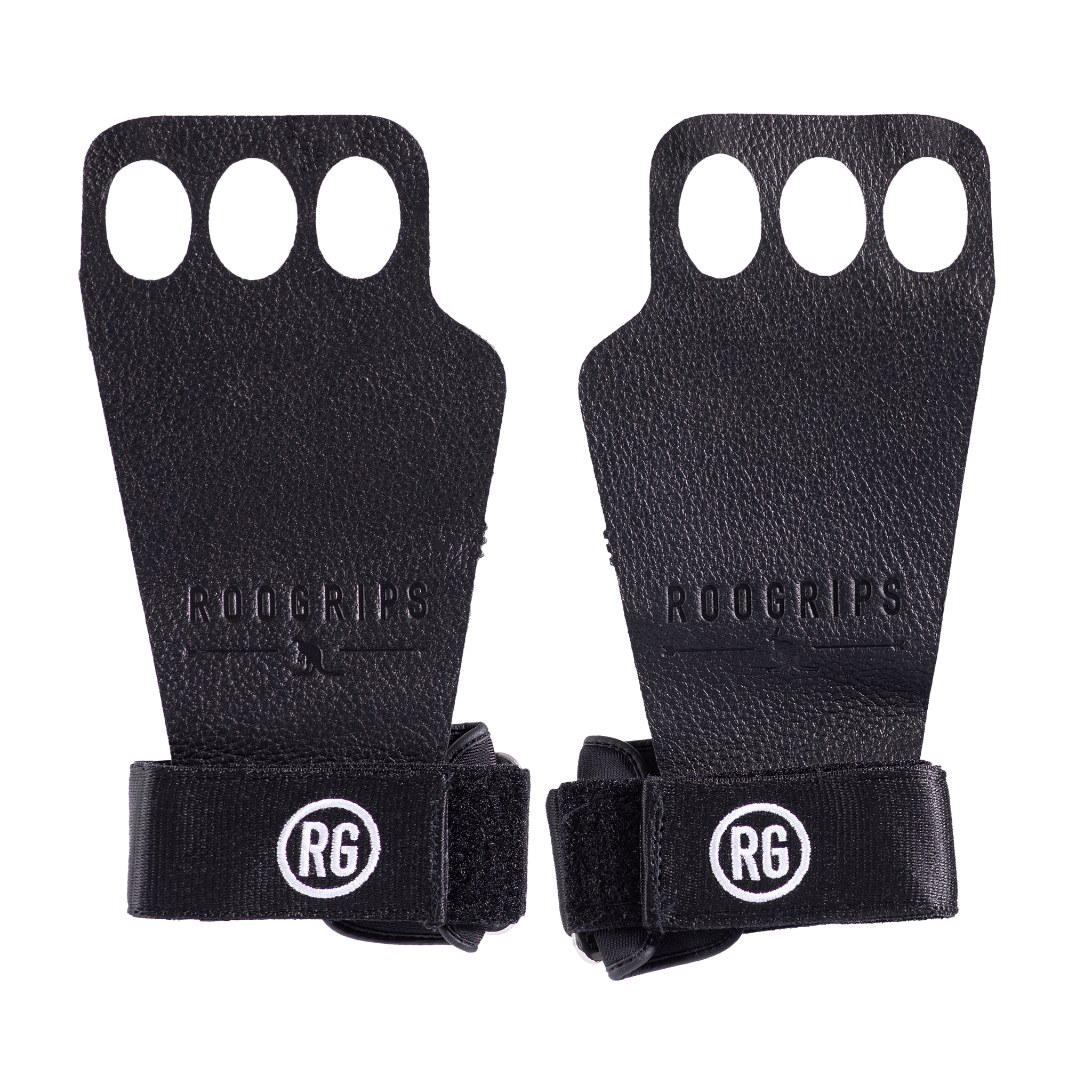RooGrips Three Finger Black Crossfit Grips Main View