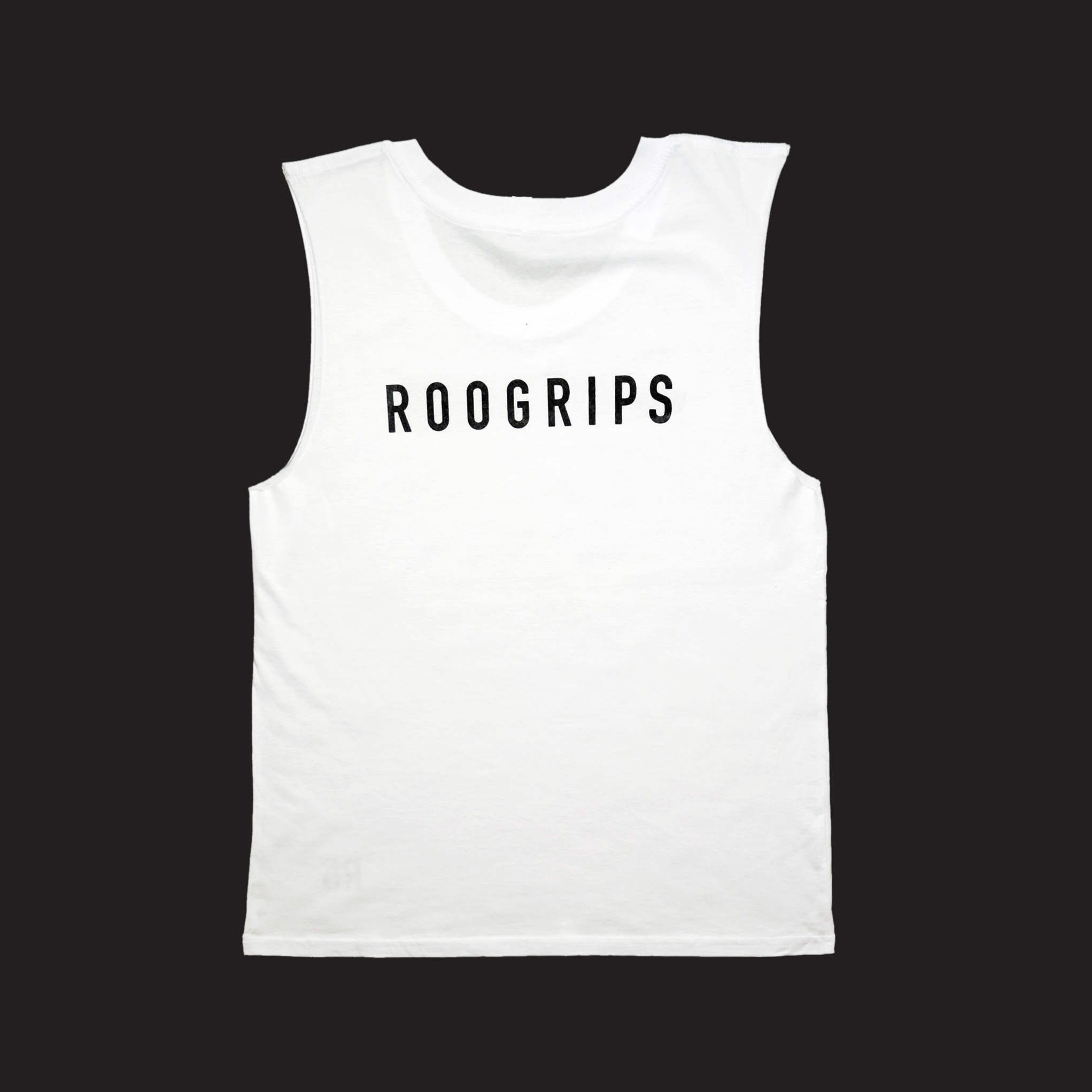 RooGrips Womens White Sleeveless Tank Top Back View