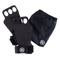 RooGrips Three Finger Black Crossfit Grips With Bag