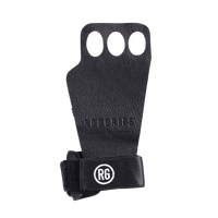 RooGrips Three Finger Black Crossfit Grips Front View