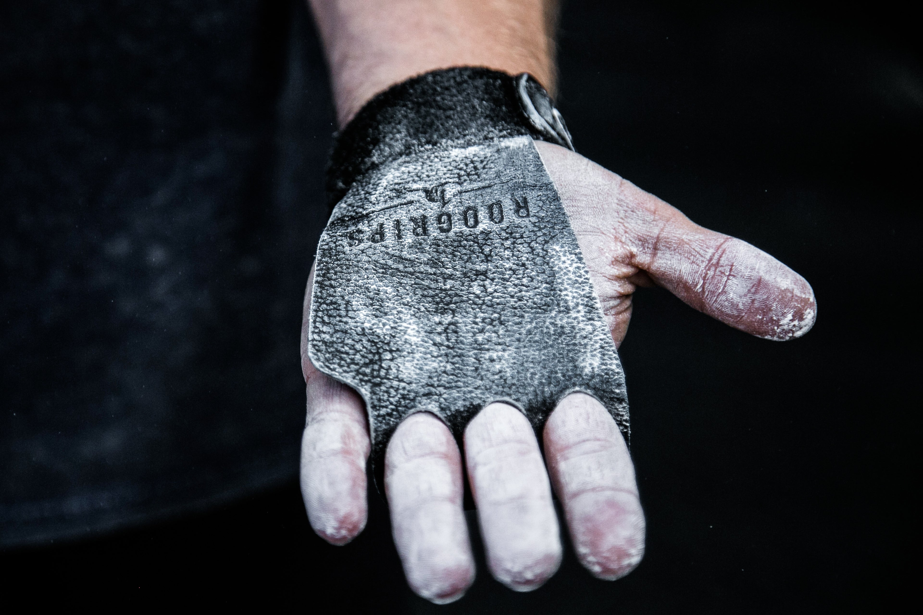 RooGrips Three Finger Crossfit Grips With Chalk