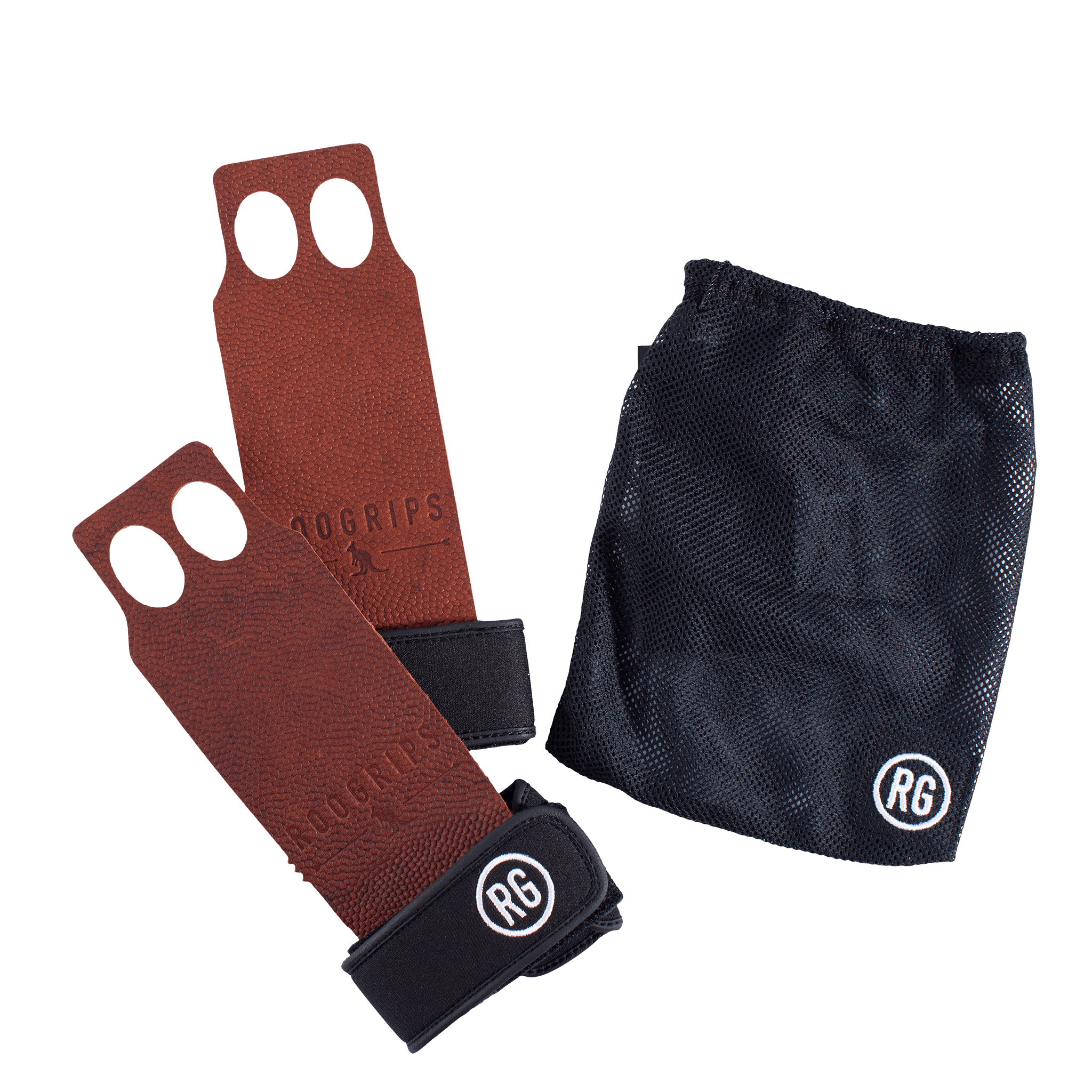 RooGrips Two Finger Pebble Crossfit Grips With Bag