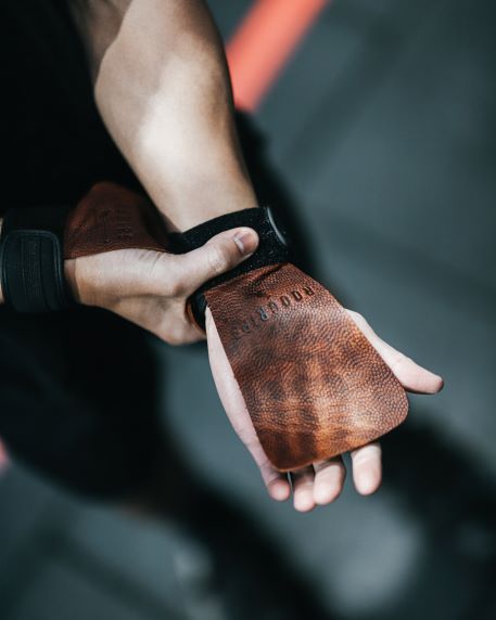 Fingerless Protective Leather Hand Grips Pebble Grain