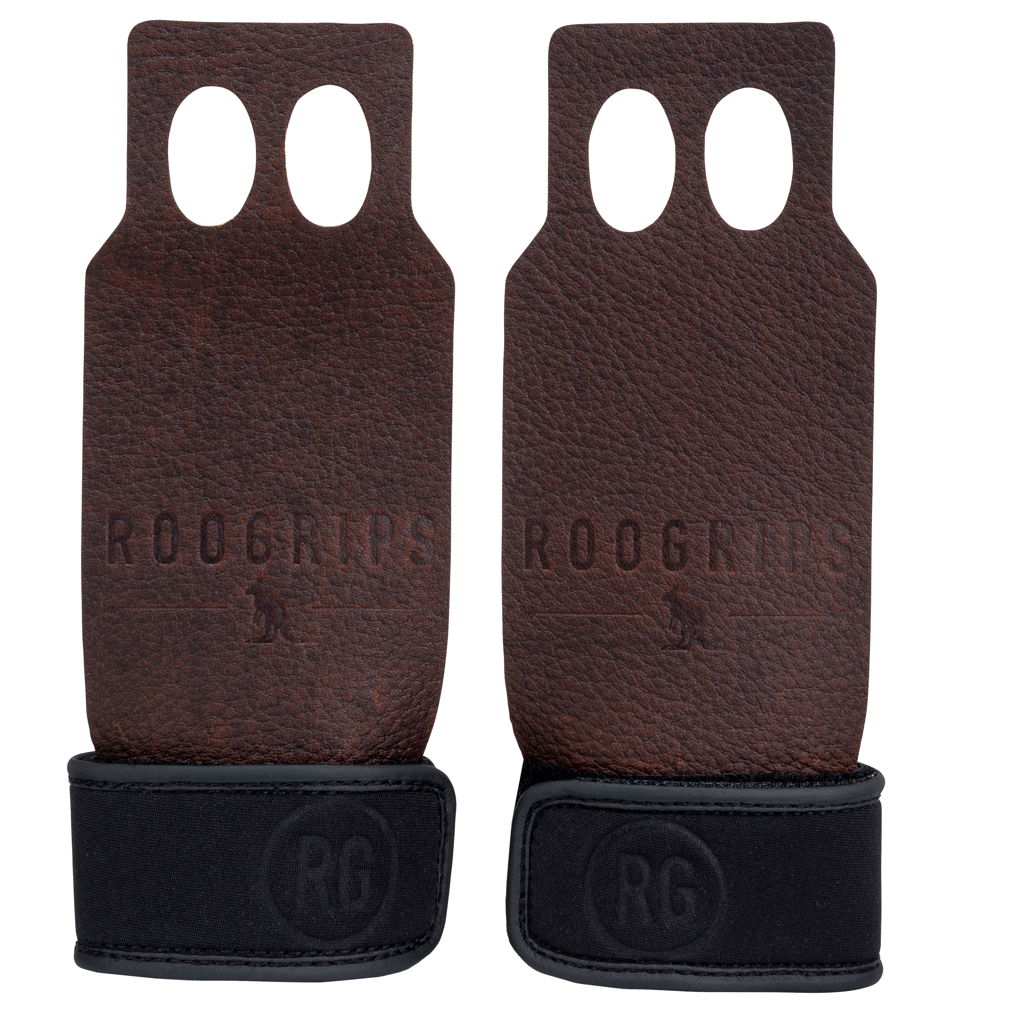 2 Finger Protective Leather Hand Grips Mocha