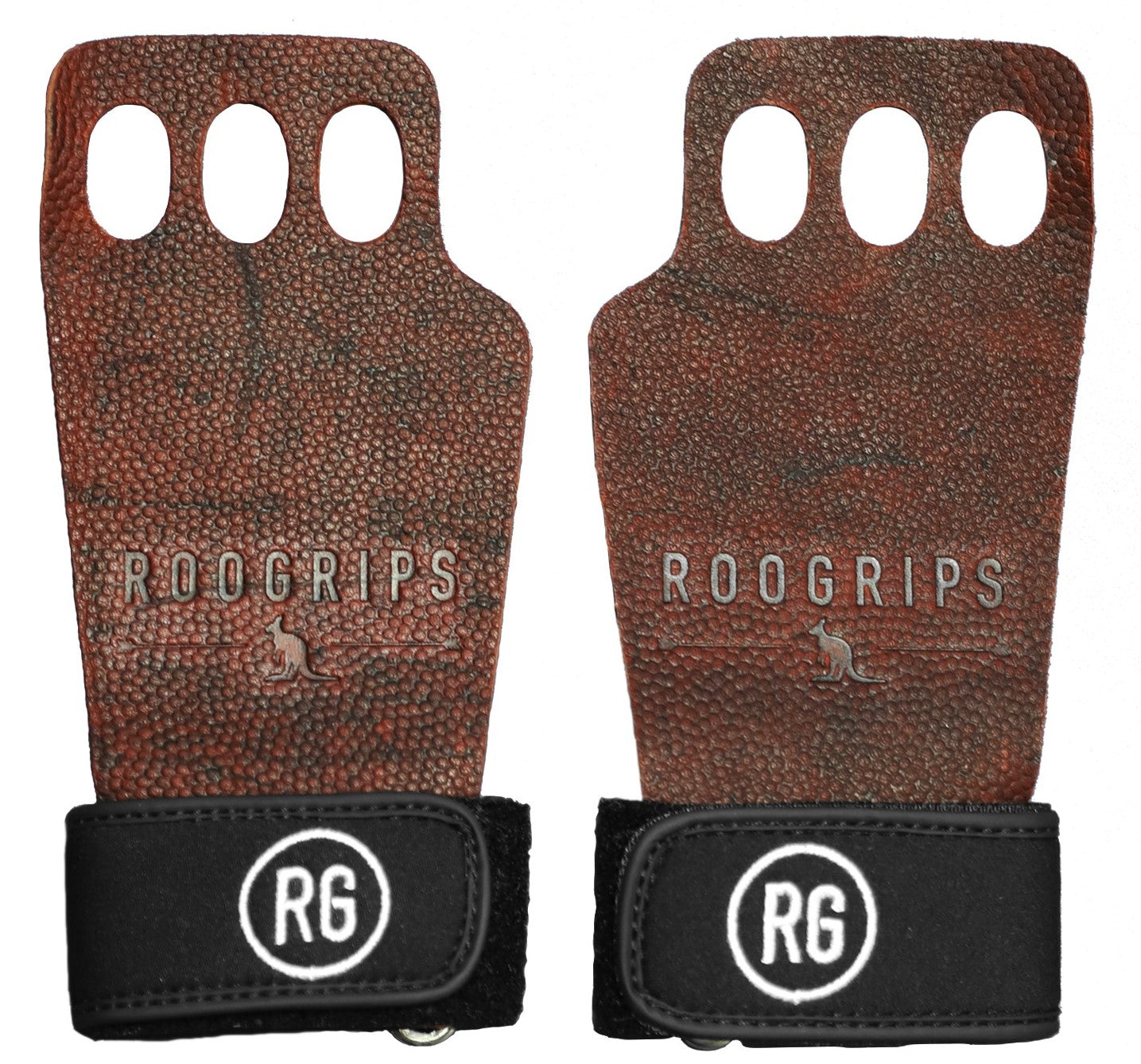 3 Finger Protective Leather Hand Grips Pebble Grain