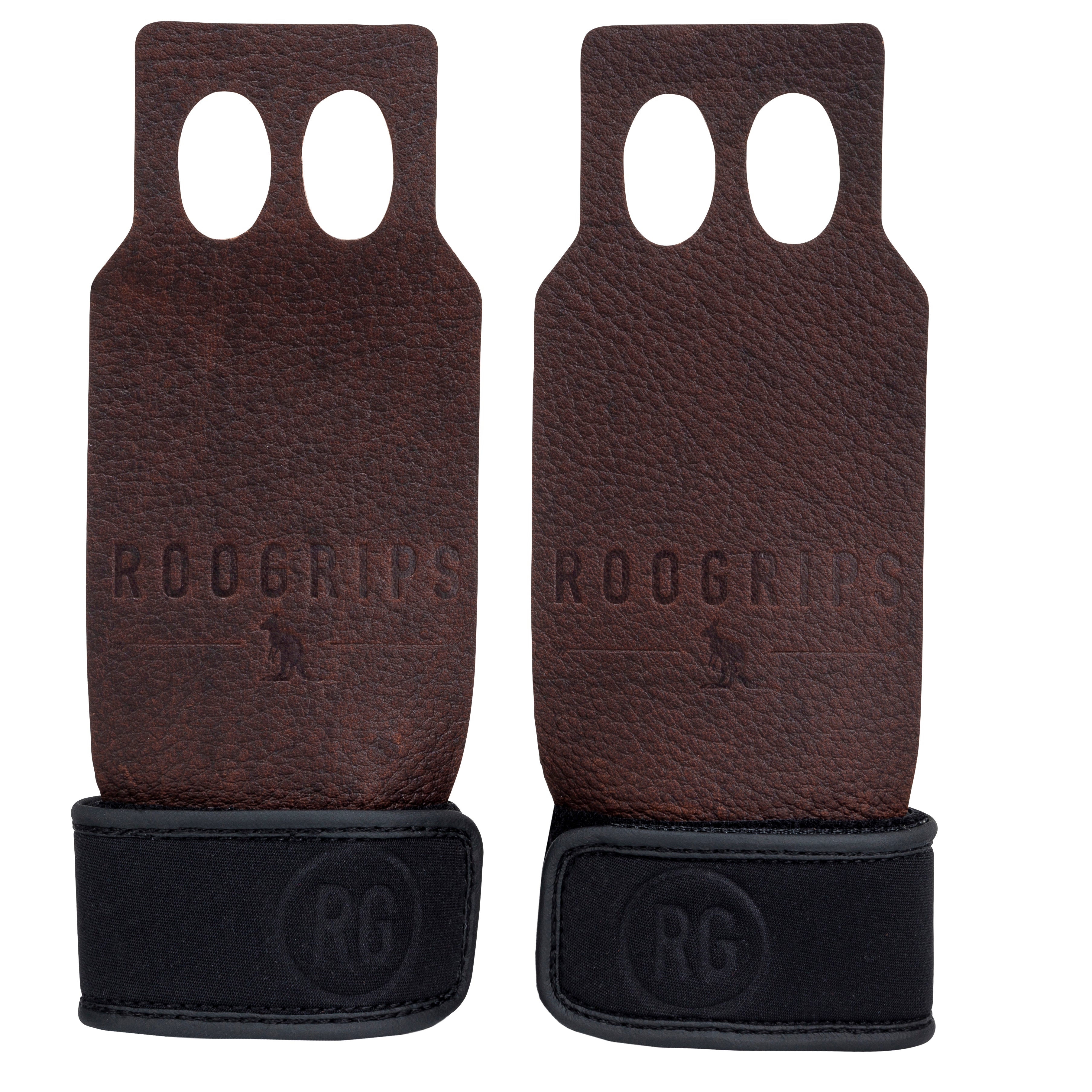 2 Finger Protective Leather Hand Grips Mocha