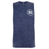 RooGrips Navy Stone Wash Sleeveless Tank Top Front View