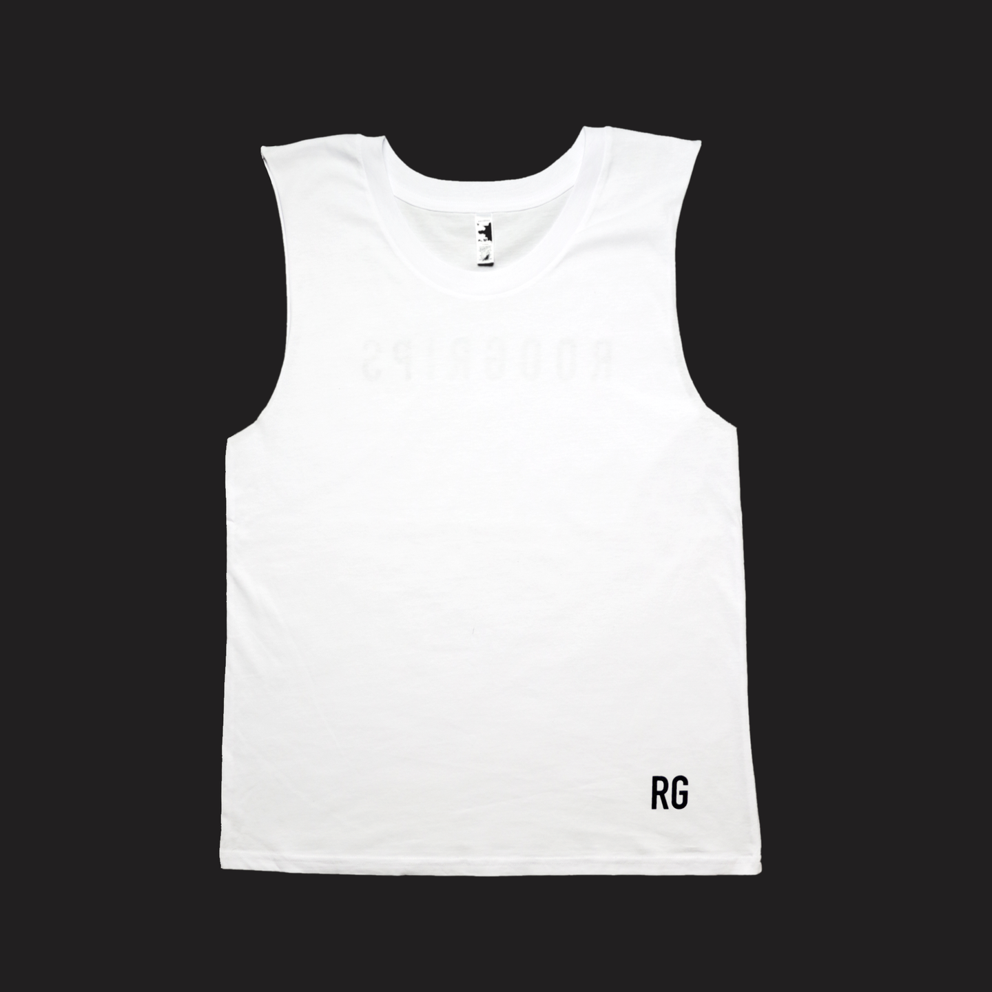 RooGrips Womens White Sleeveless Tank Top Front View